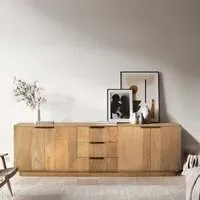 Wrenley Large TV Unit with Storage - Natural, Mango Wood