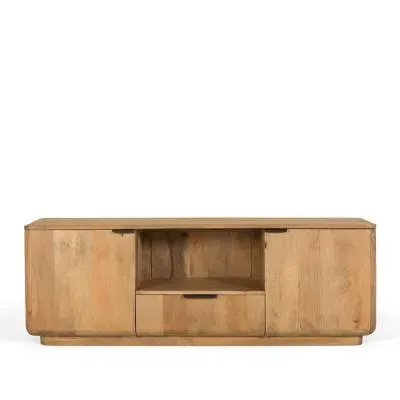 Wrenley TV Unit with Storage - Natural, Mango Wood image