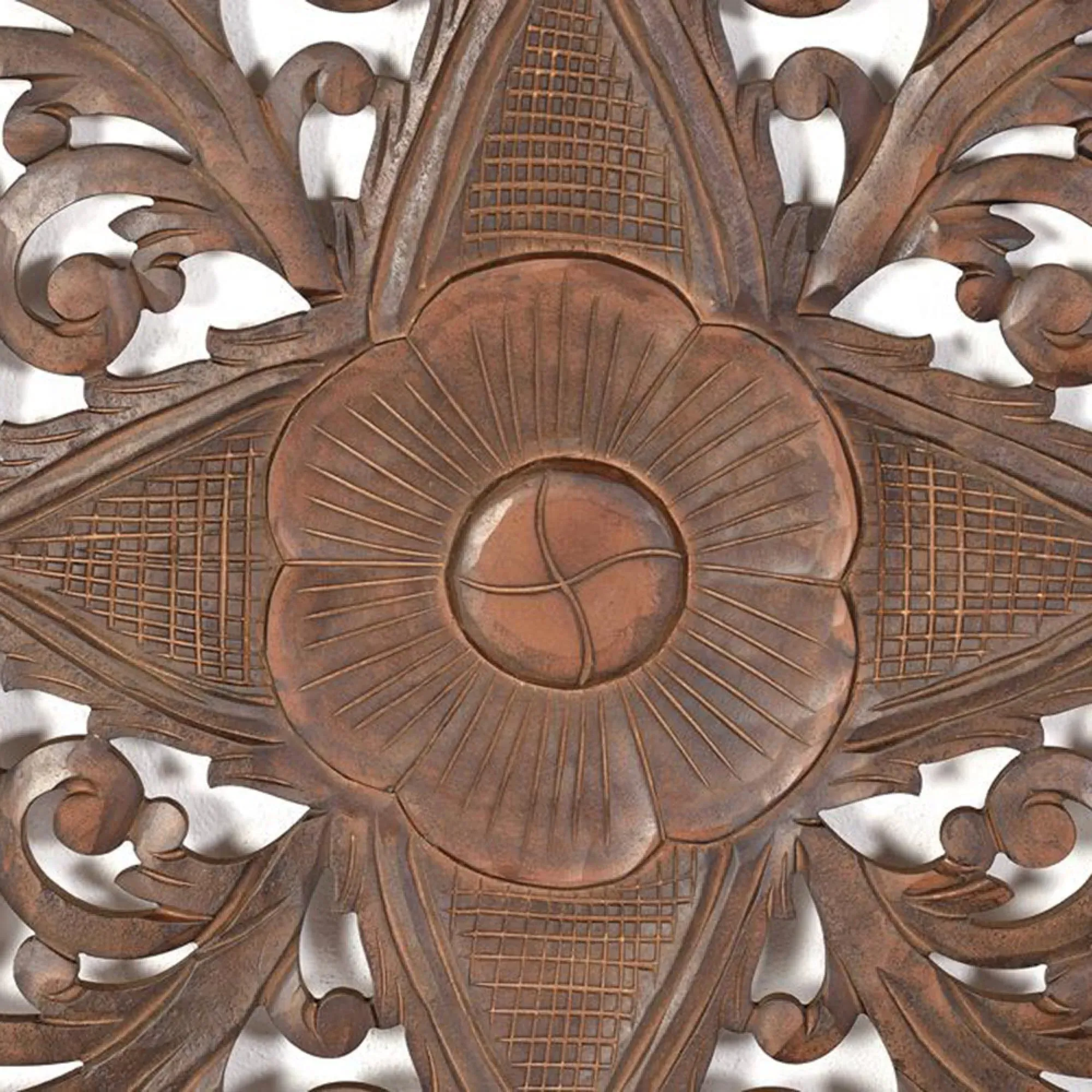 Yurchen Carved Headboard - Walnut, Wood