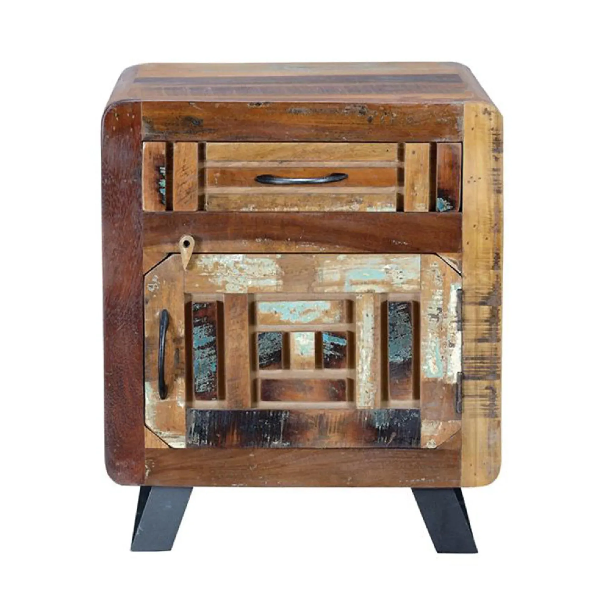 Zangird 1 Door Bedside Table - Recycled Wood