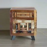 Zangird 1 Door Bedside Table - Recycled Wood