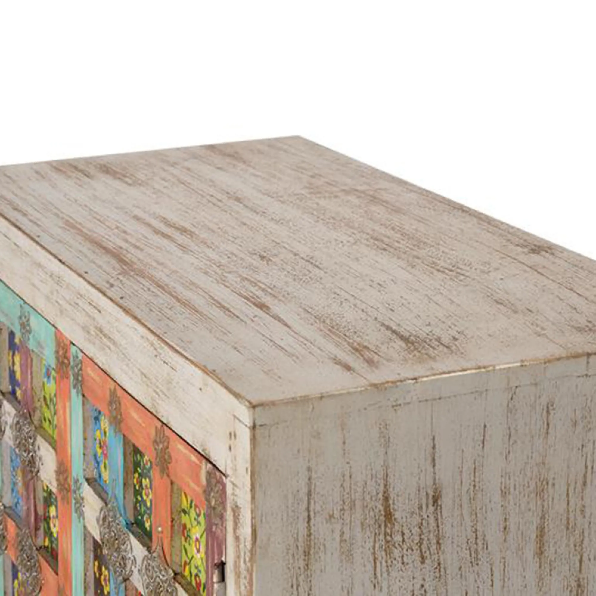 Zarephath 2 Door Cabinet - White Washed, Mango Wood