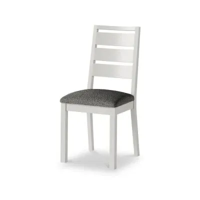 2x Grey Painted Dining Chair - Grey, Boucle Fabric image