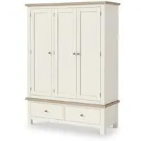 3 Door Triple Wardrobe - Coconut White