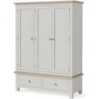 3 Door Triple Wardrobe - Light Grey