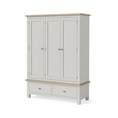 3 Door Triple Wardrobe - Light Grey image