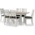 4-6 Seater Extending Dining Set with Fabric Chairs - Light Grey