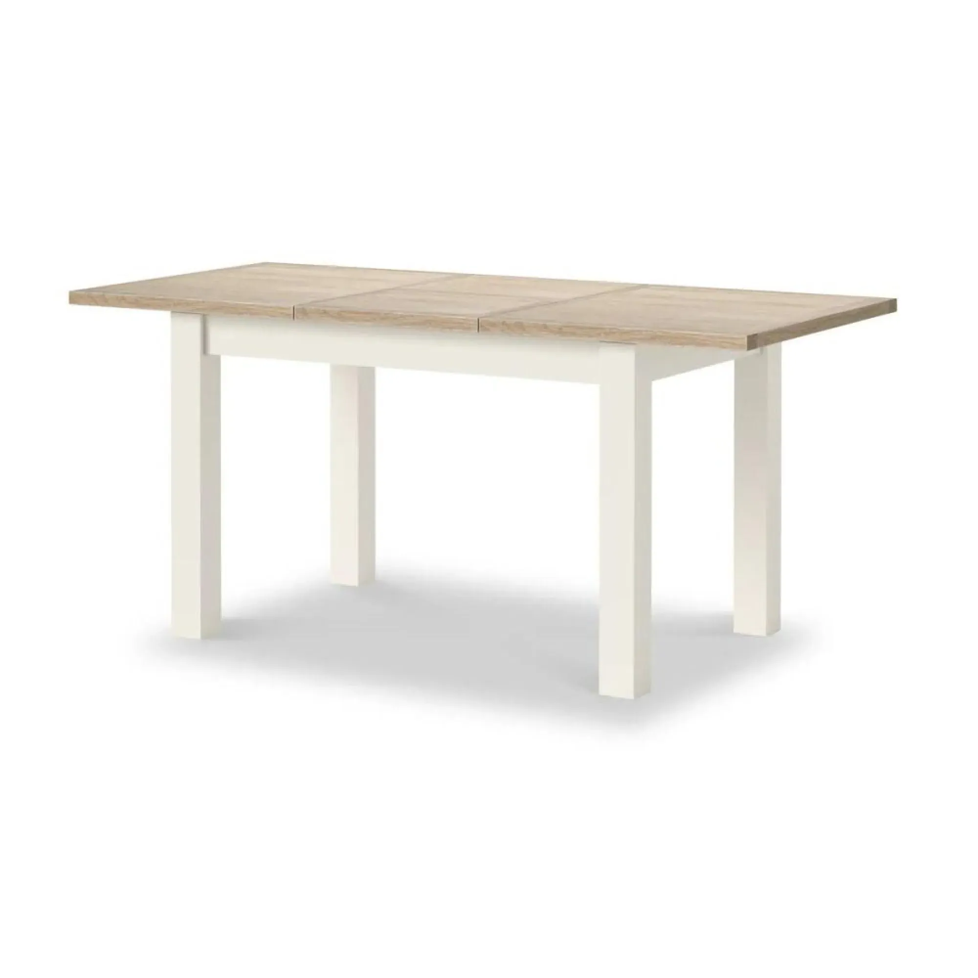 4-6 Seater Extending Dining Set with Fabric Chairs - White