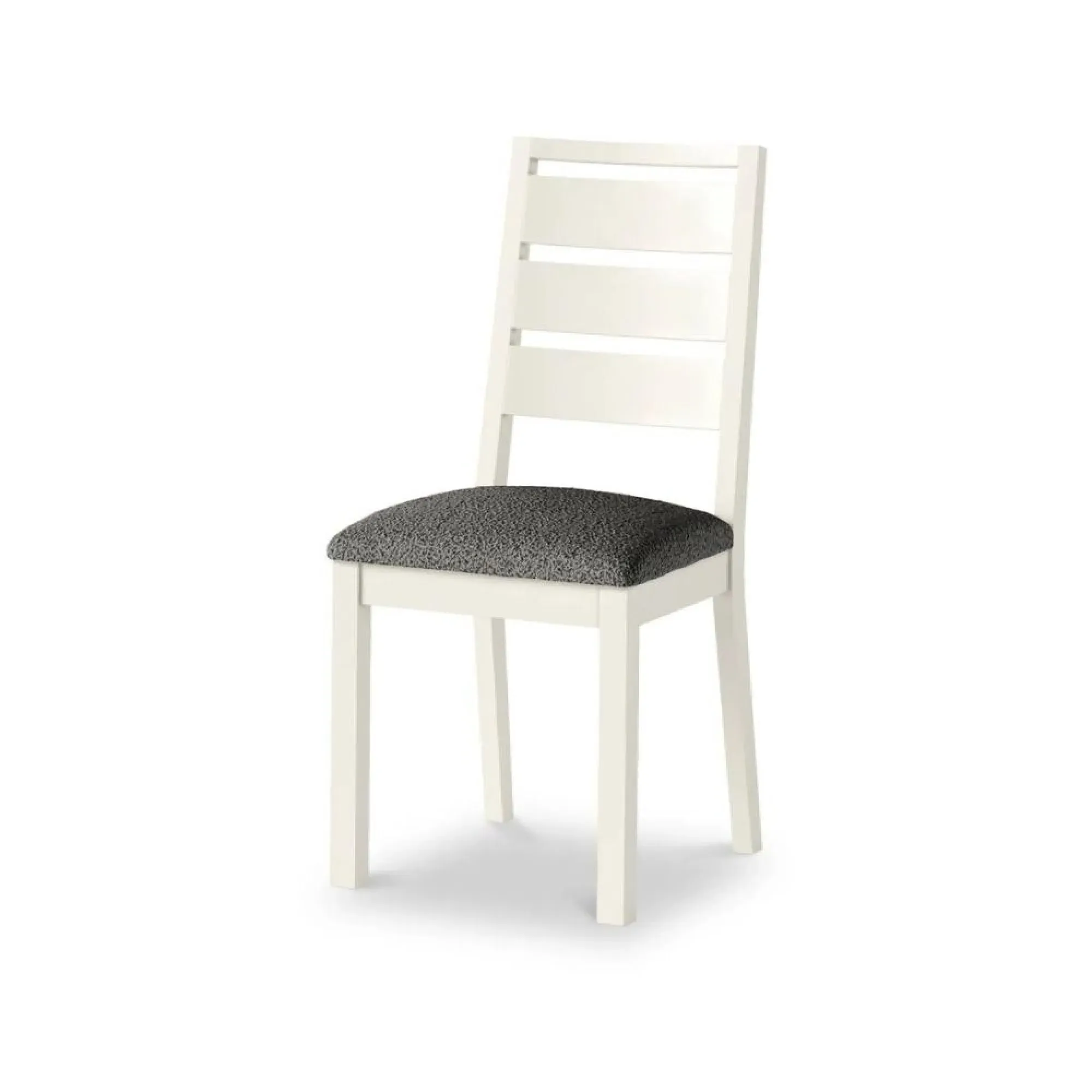 4-6 Seater Extending Dining Set with Fabric Chairs - White