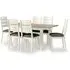 4-6 Seater Extending Dining Set with Fabric Chairs - White