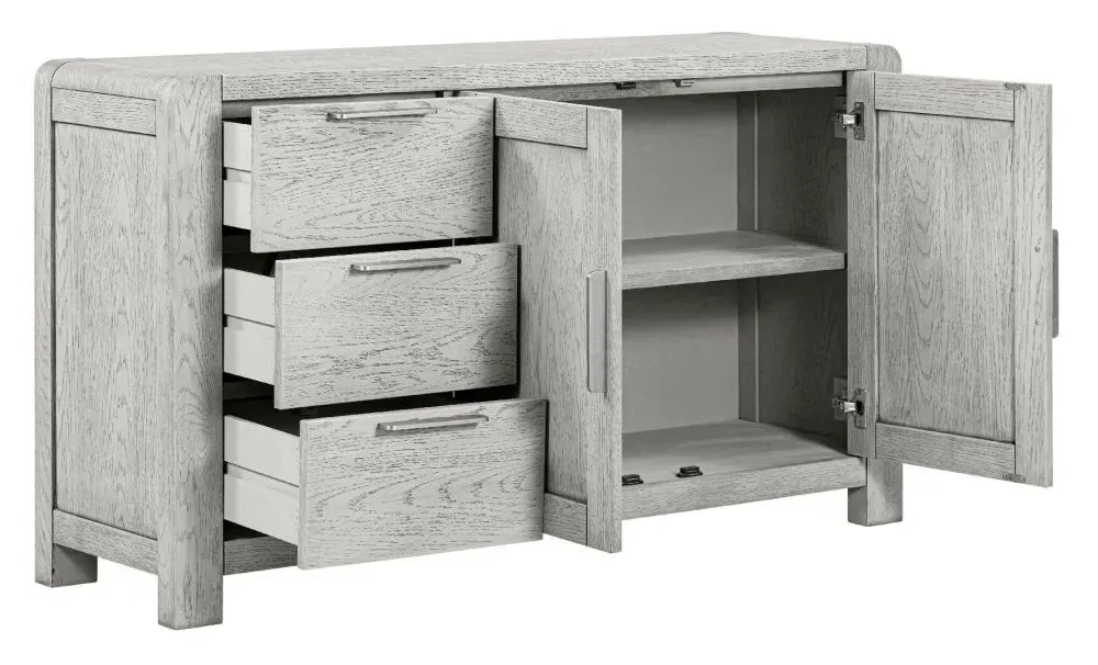 Amsterdam 140cm Medium Sideboard - Grey Washed, Oak