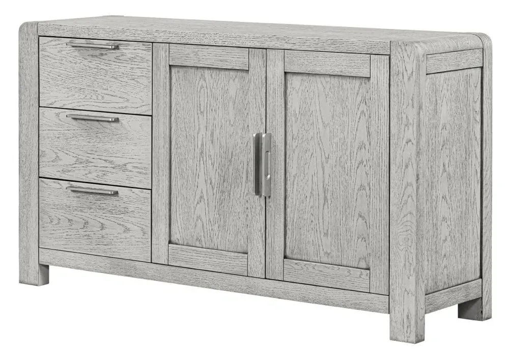 Amsterdam 140cm Medium Sideboard - Grey Washed, Oak