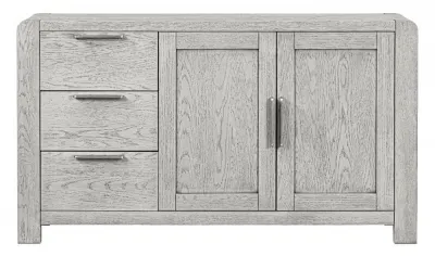 Amsterdam 140cm Medium Sideboard - Grey Washed, Oak