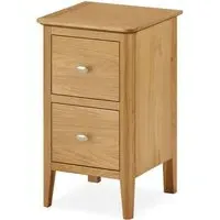 Bath 2 Drawer Narrow Bedside Cabinet - Oak