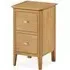 Bath 2 Drawer Narrow Bedside Cabinet - Oak