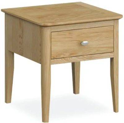Bath Oak 1 Drawer Lamp Table - Pale Oak
