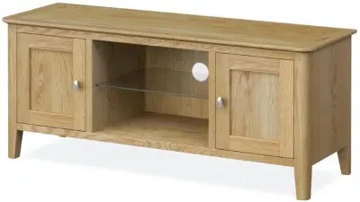 Bath Oak 120cm TV Unit with Storage - Pale Oak