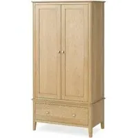 Bath Oak 2 Door 1 Drawer Double Wardrobe - Pale Oak