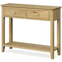 Bath Oak 2 Drawer Console Table - Pale Oak