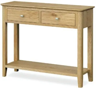 Bath Oak 2 Drawer Console Table - Pale Oak
