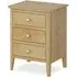 Bath Oak 3 Drawer Bedside Cabinet - Pale Oak