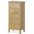 Bath Oak 5 Drawer Narrow Chest - Pale Oak