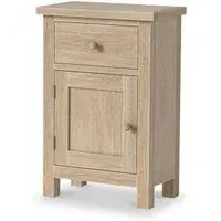 Country Oak 1 Door Telephone Cupboard - White Washed