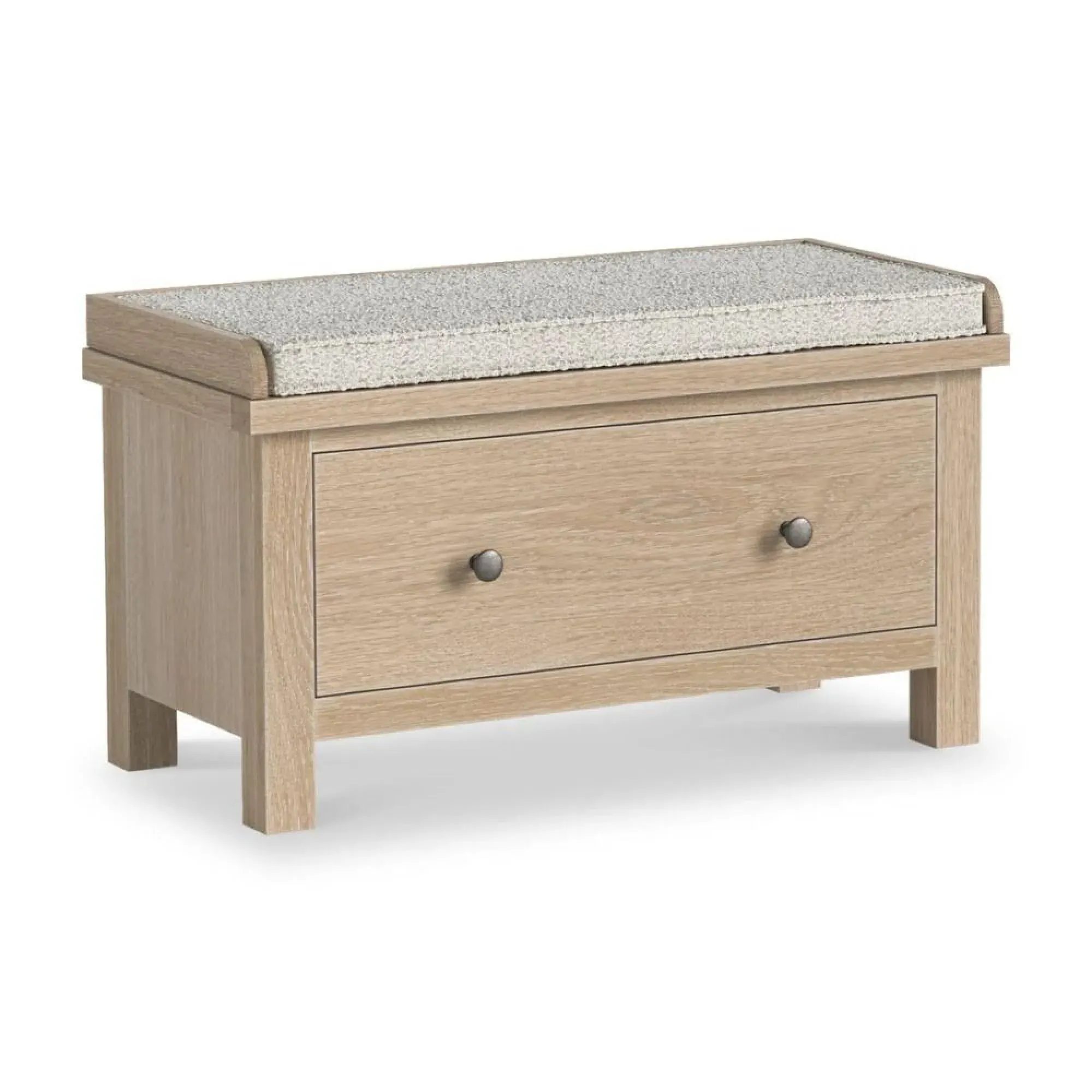 Country Oak 1 Drawer Hallway Bench - White Washed