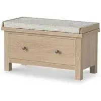 Country Oak 1 Drawer Hallway Bench - White Washed