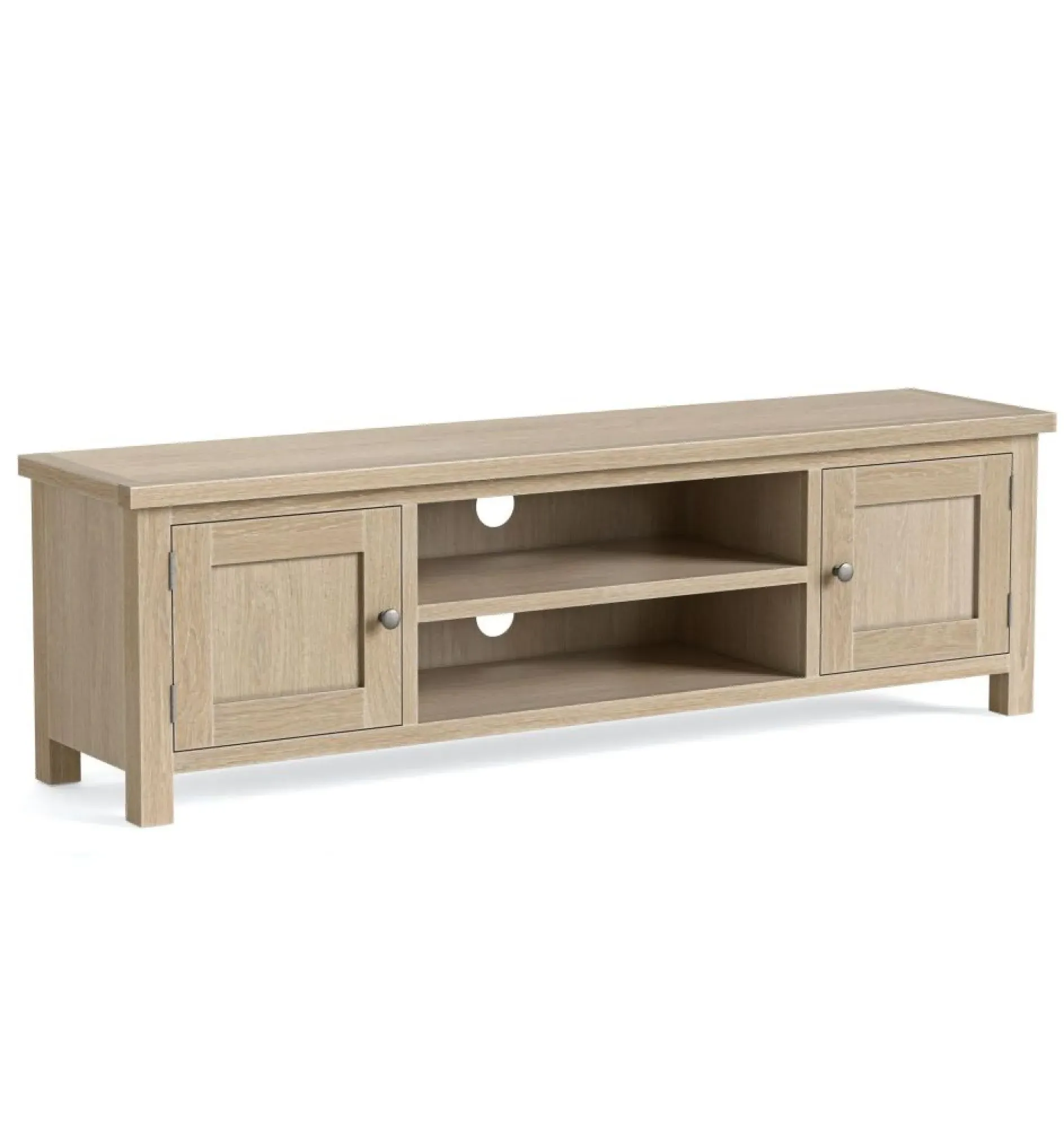 Country Oak 160cm 2 Door TV Unit - White Washed