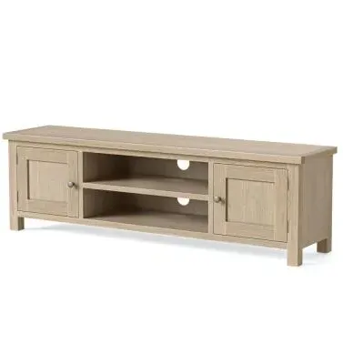 Country Oak 160cm 2 Door TV Unit - White Washed image