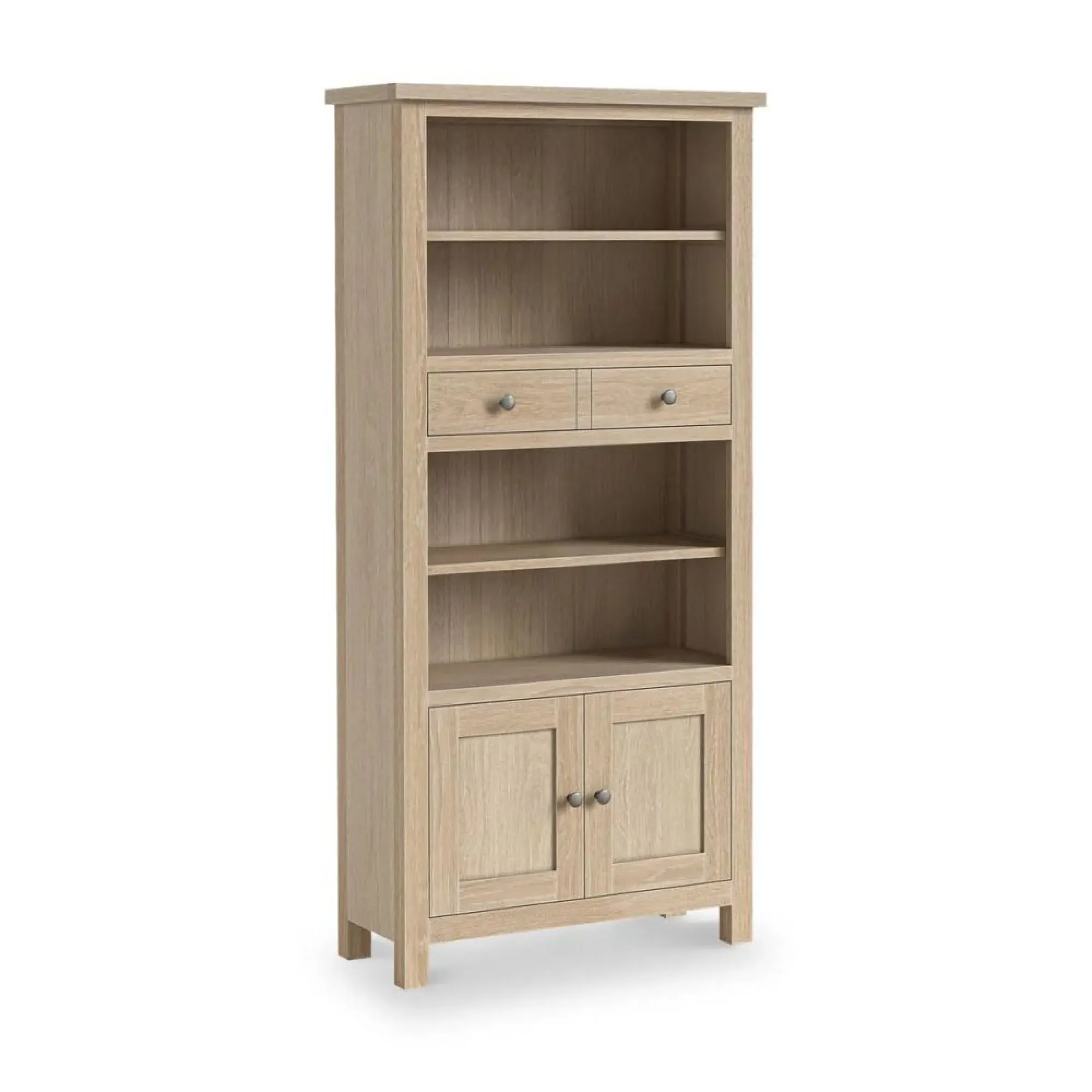 Country Oak 2 Door Display Unit - White Washed