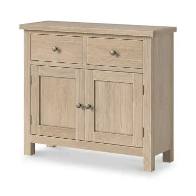 Country Oak 2 Door Medium Sideboard - White Washed