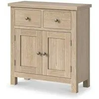 Country Oak 2 Door Small Sideboard - White Washed