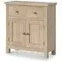 Country Oak 2 Door Small Sideboard - White Washed