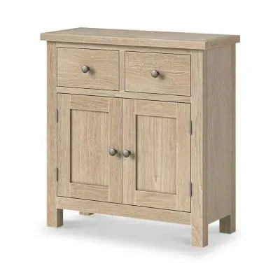 Country Oak 2 Door Small Sideboard - White Washed