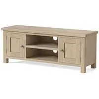 Country Oak 2 Door TV Unit with Storage - White Washed