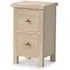 Country Oak 2 Drawer Narrow Bedside Cabinet - White