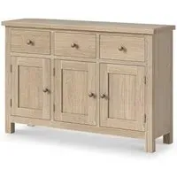 Country Oak 3 Door Large Sideboard - White