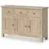 Country Oak 3 Door Large Sideboard - White