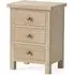 Country Oak 3 Drawer Bedside Cabinet - White Washed