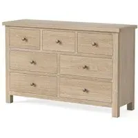 Country Oak 3+4 Drawer Wide Chest - White Washed