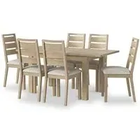Country Oak 4-6 Seater Extending Dining Set - White Washed