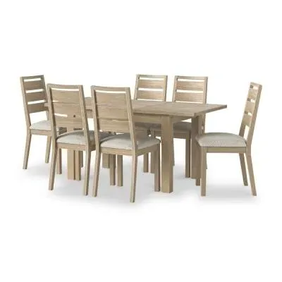 Country Oak 4-6 Seater Extending Dining Set - White Washed image