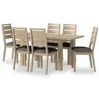 Country Oak 4-6 Seater Extending Dining Set - White Washed