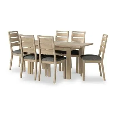 Country Oak 4-6 Seater Extending Dining Set - White Washed
