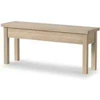 Country Oak Dining Bench with Storage - White Washed