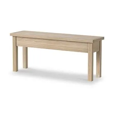 Country Oak Dining Bench with Storage - White Washed image
