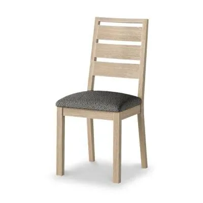 Country Oak Dining Chair - Grey, Boucle image