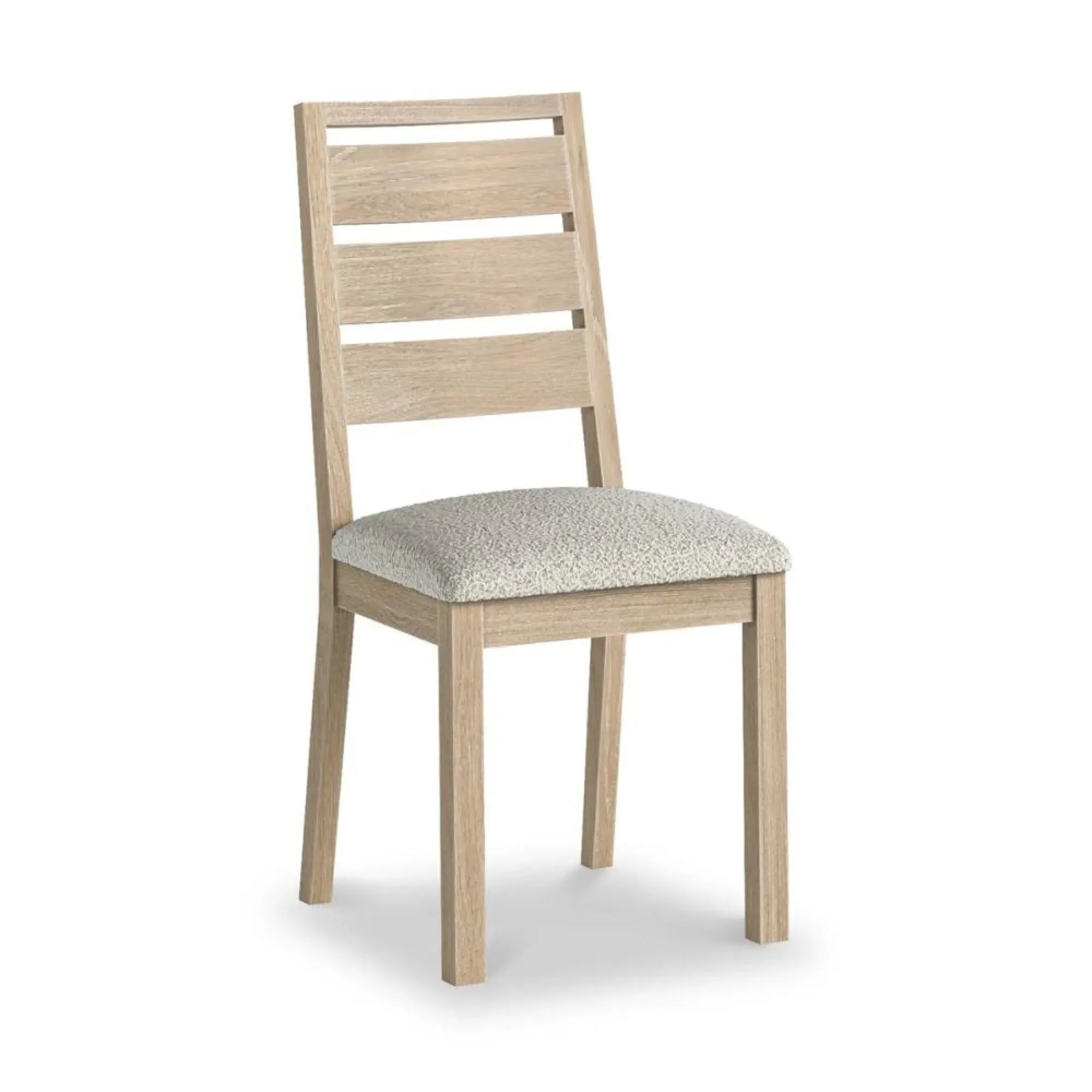 Country Oak Dining Chair - White, Boucle